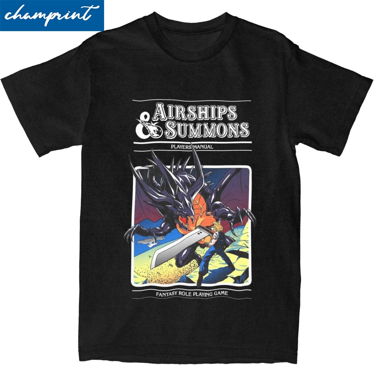 Airships & Summons T-Shirt For Men Women Cotton Top Tee Funny Final Fantasy 7 Round Neck Short Sleeve