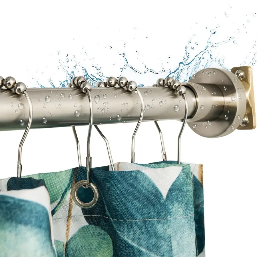 

Усиленная штанга для душа, регулируемая штанга для душевой занавески, расширяемая на 4784 дюйма, штанга для душа с фиксированным креплением, нержавеющая сталь, не ржавеет