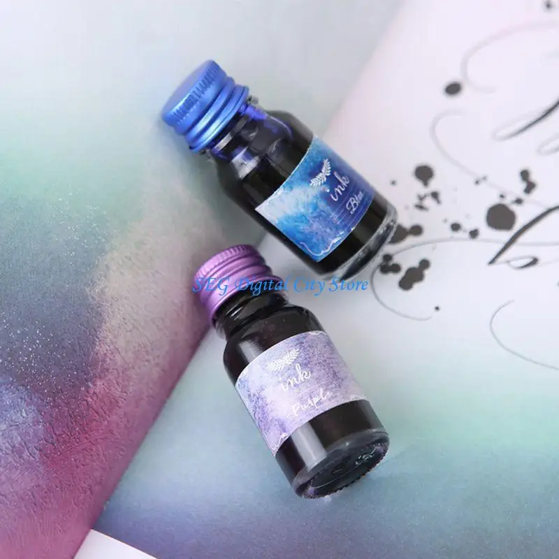 U75B 10Pcs Non-Carbon Colorful for Dip Pen Journaling Writing Drawing