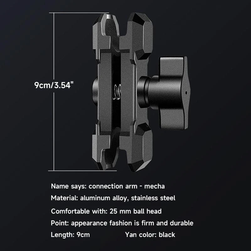 Sicher Aluminium Legierung Doppel Buchse Arm für 1-Zoll Durchmesser Ball Halter Fahrrad Telefon Halterung Zubehör M76A – Detail 1