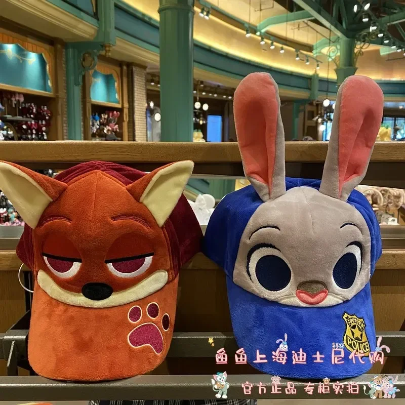 

New Disneyland Zootopia Cartoon Nick Wilde Judy Hopps Cute Duck Tongue Hat Couple Cotton Hat Boys And Girls Christmas Gift