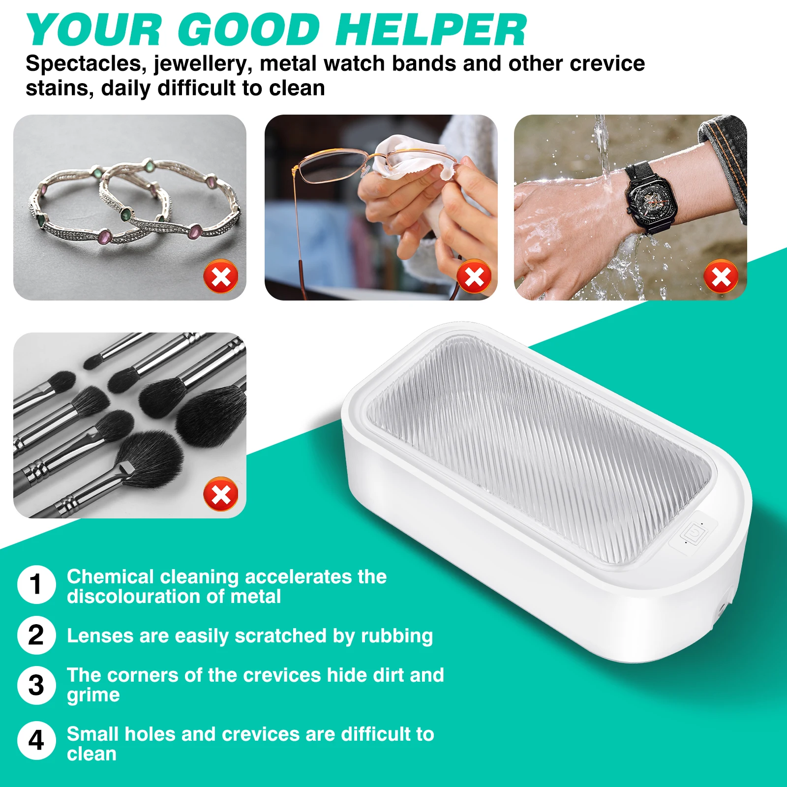 Ultrasonic Cleaner,650ML Ultrasonic Glasses Jewelry Cleaner Ultrasonic Cleaning Machine for Eyeglass,Watches,Ring,Blade Razor