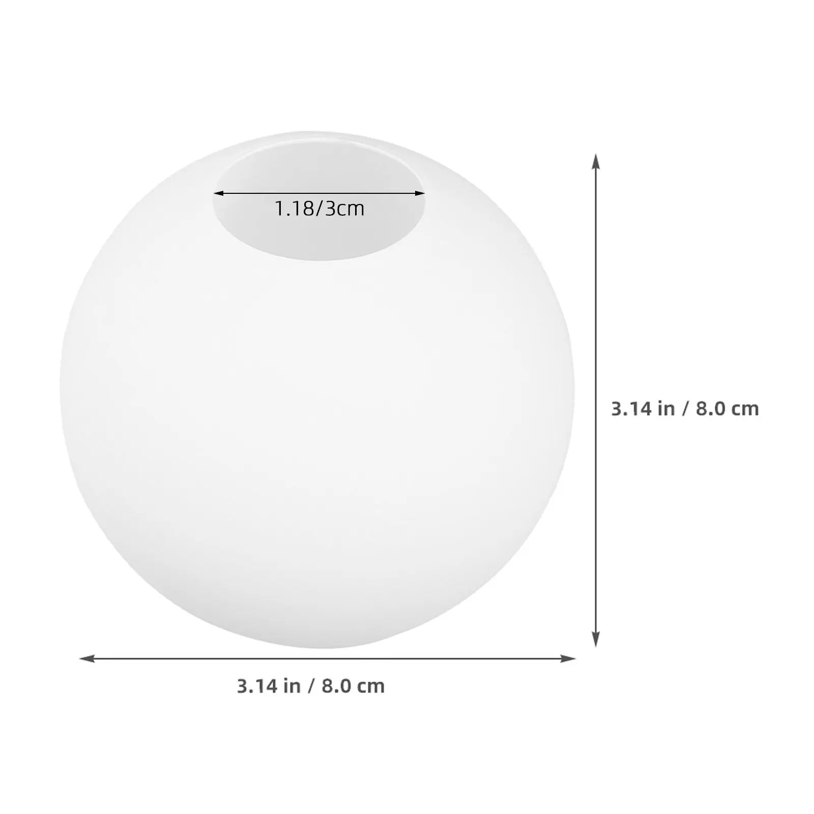 Round Frosted Glass Lamp Shade Milky White Globe Light Fixture Cover for Living Room Bedroom Dining Area Pendant Ceiling Fan