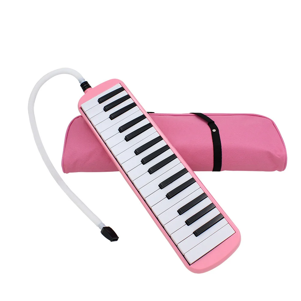 

32 Keys Pianica Melodica Instrument Pink for Beginner Lightweight Portable with Carrying Bag Key Instrument
