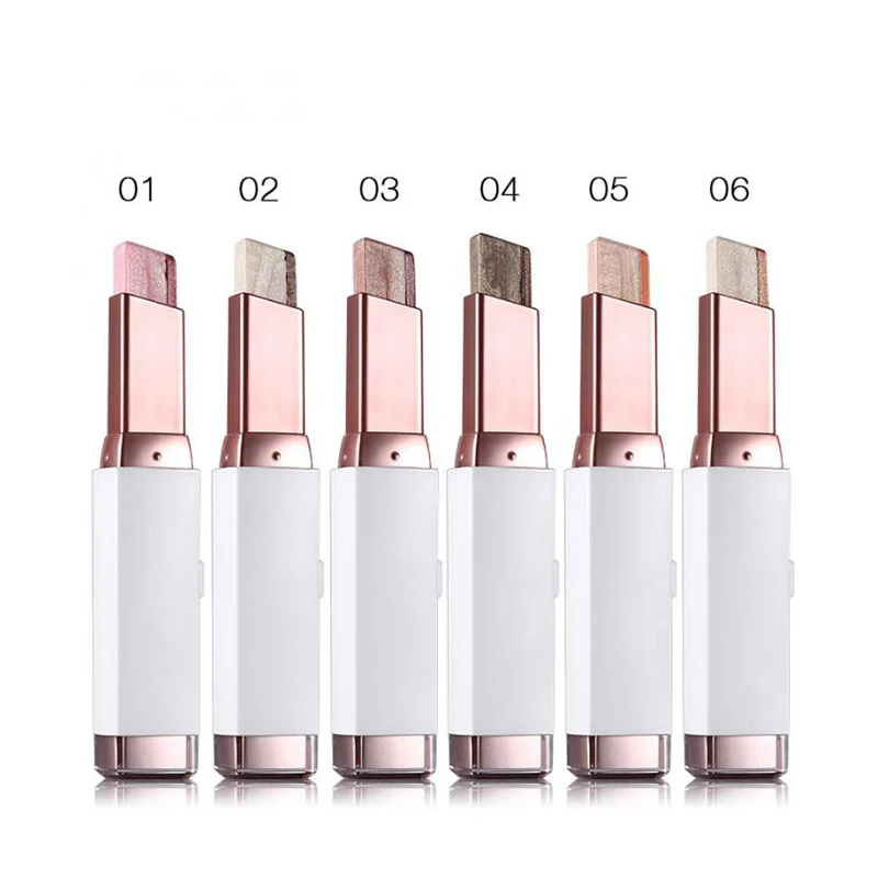 Double Color Eyeshadow Stick Gradient Shimmer Color Eye Shadow Cream Pen Eye Makeup Cosmetic Eyeshadow Stick Korean Makeup