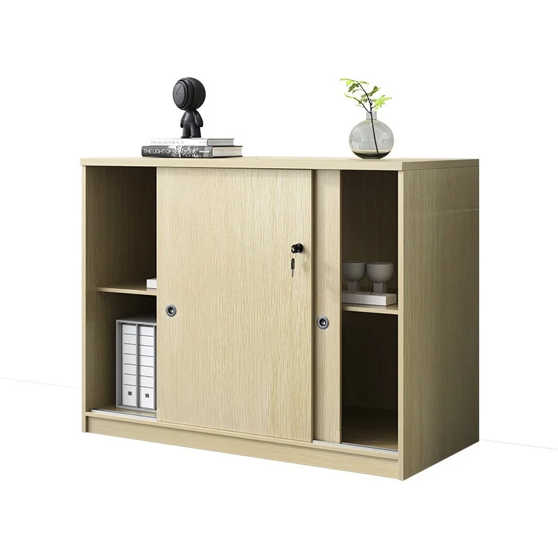 

Modern Simple Steel Panel Lockable Office Storage File Cabinet with Low Wooden Partition for Bank & Living Room