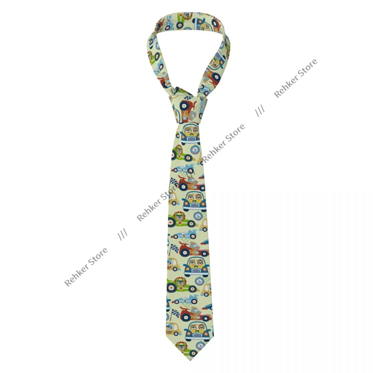 

Мужской галстук тонкий узкий мультяшный гоночный автомобиль с забавными животными гоночный галстук модный свободный стильный галстук для вечеринки, свадьбы