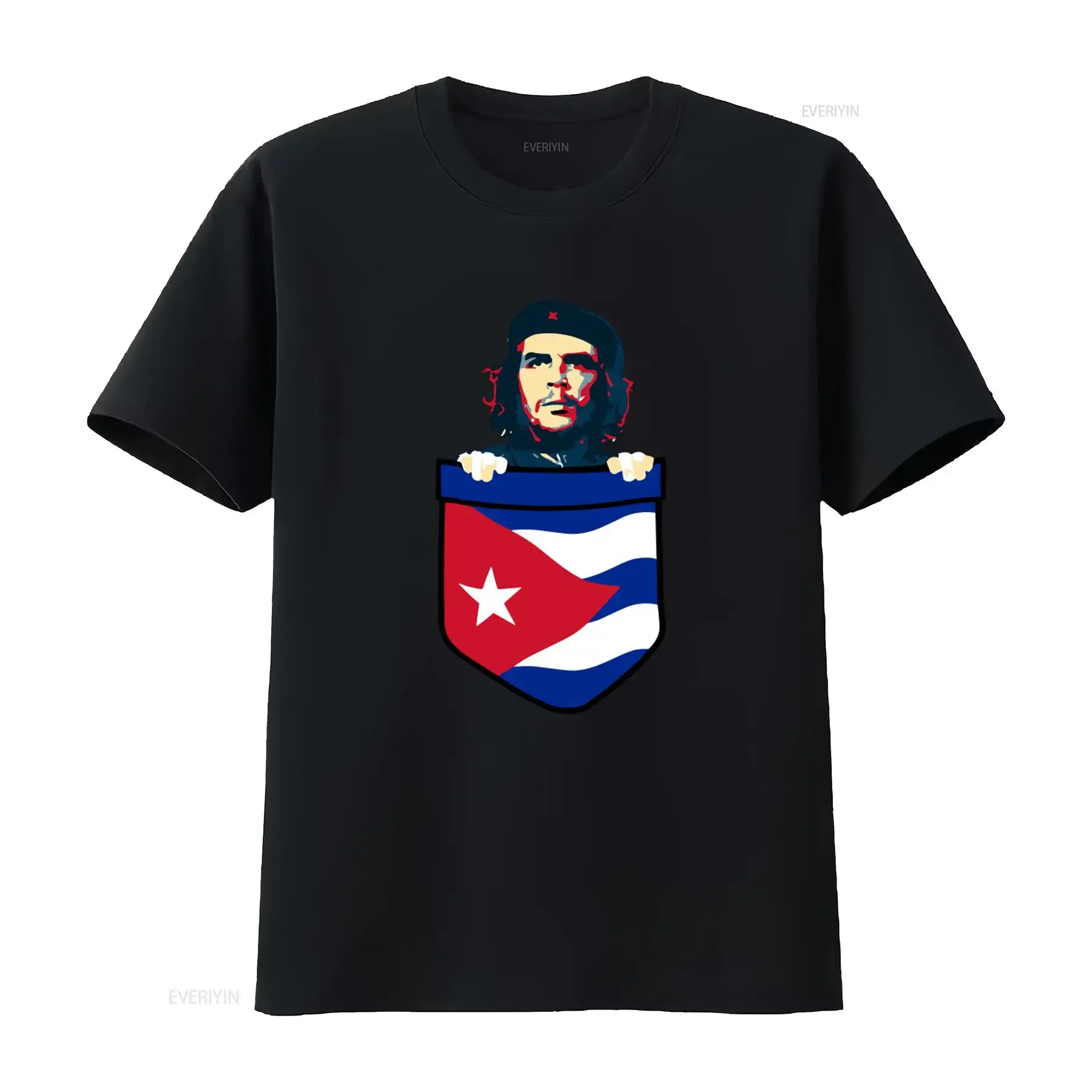 Che Guevara Cuba Flag Print T Shirt Unique Design for Freedom Lovers vintage Washed homme Stylish Unisex designer clothes