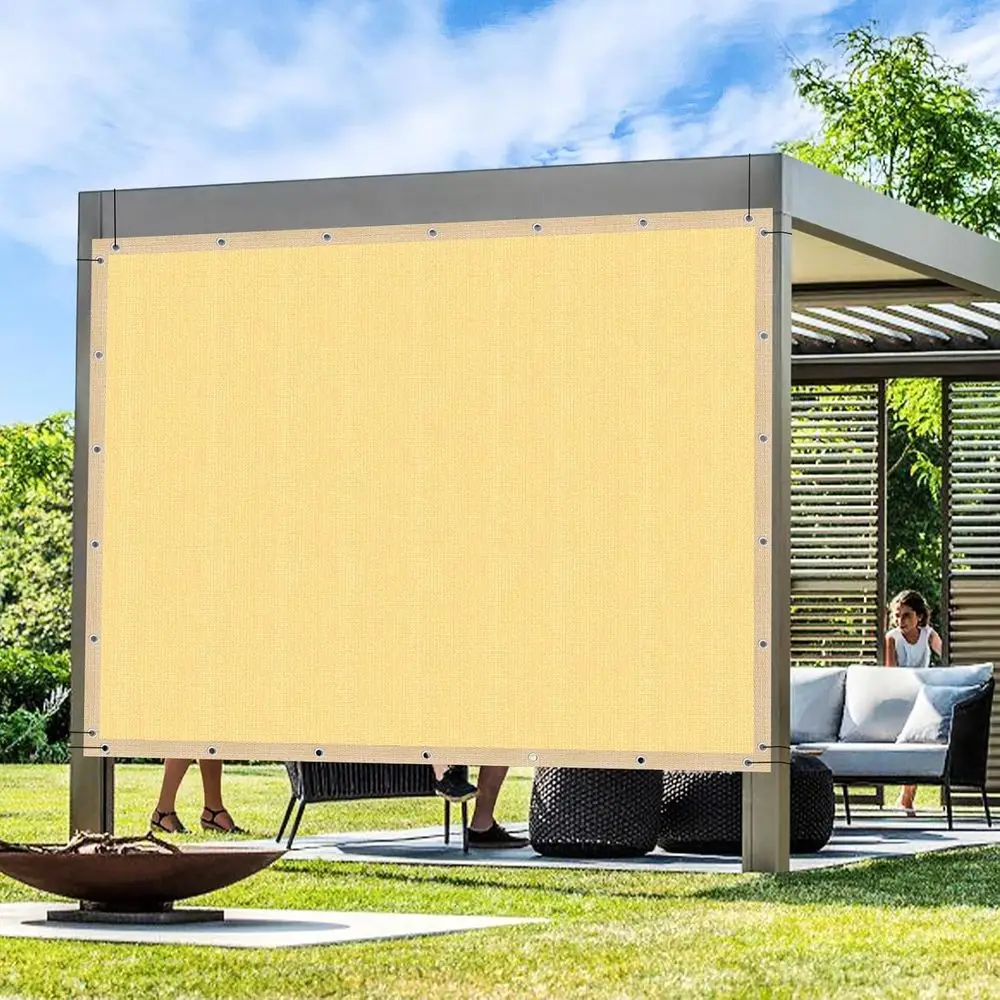 

Настраиваемый уличный тент-пергола 13x15 футов, блокировка УФ-излучения на 90%, песочный цвет с люверсами