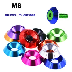 2Pcs M8*22 25mm Aluminum Profile Metal Anodized Dish Washers Flat Countersunk Head Bolt Screw Gasket Spacer Colourful Decoration