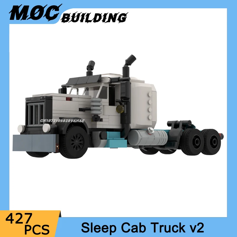 Blok Bangunan MOC Seri Kendaraan Transportasi Kota Model Truk Kabin Tidur DIY Merakit Batu Bata Mainan Mobil Kreatif Koleksi Hadiah