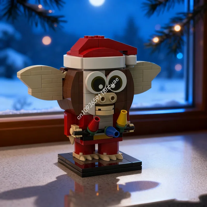 164 Piezas MOC Gizmo Gremlins Edición Navideña, Bloques de Construcción Brickheadzed, Modelo para Armar, Idea de Regalo Educativo, Juguetes de Ladrillos, Regalo de Cumpleaños
