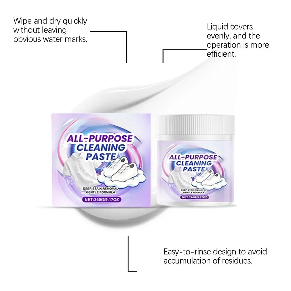 متعددة الأغراض معجون التنظيف المنزلي الملابس الأحذية إزالة الشحوم إزالة التلوث عامل التنظيف اللطيف المنظفات