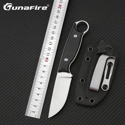 TF0174 Fixed Blade Knife D2 Steel Professional Military Hunting Knives with K sheath Outdoor Small Straight Knife EDC Hand Tools