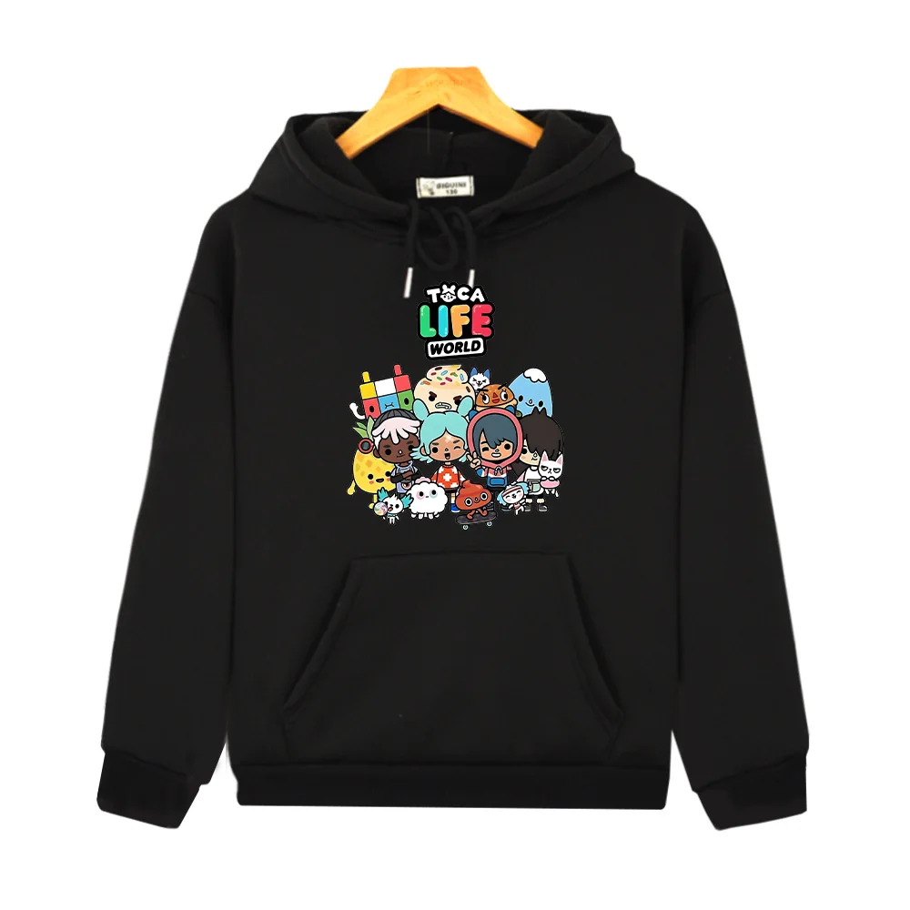 New Toca Boca World Hoodies Children Funny Game Sweatshirt Toca Life World Cartoon Print Clothing Boys Girls Casual Pullovers