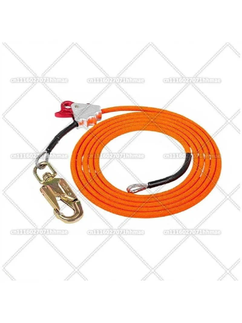 Climber special rope, aerial work inner core steel wire adjustable triple lock mountaineering buckle positioning rope