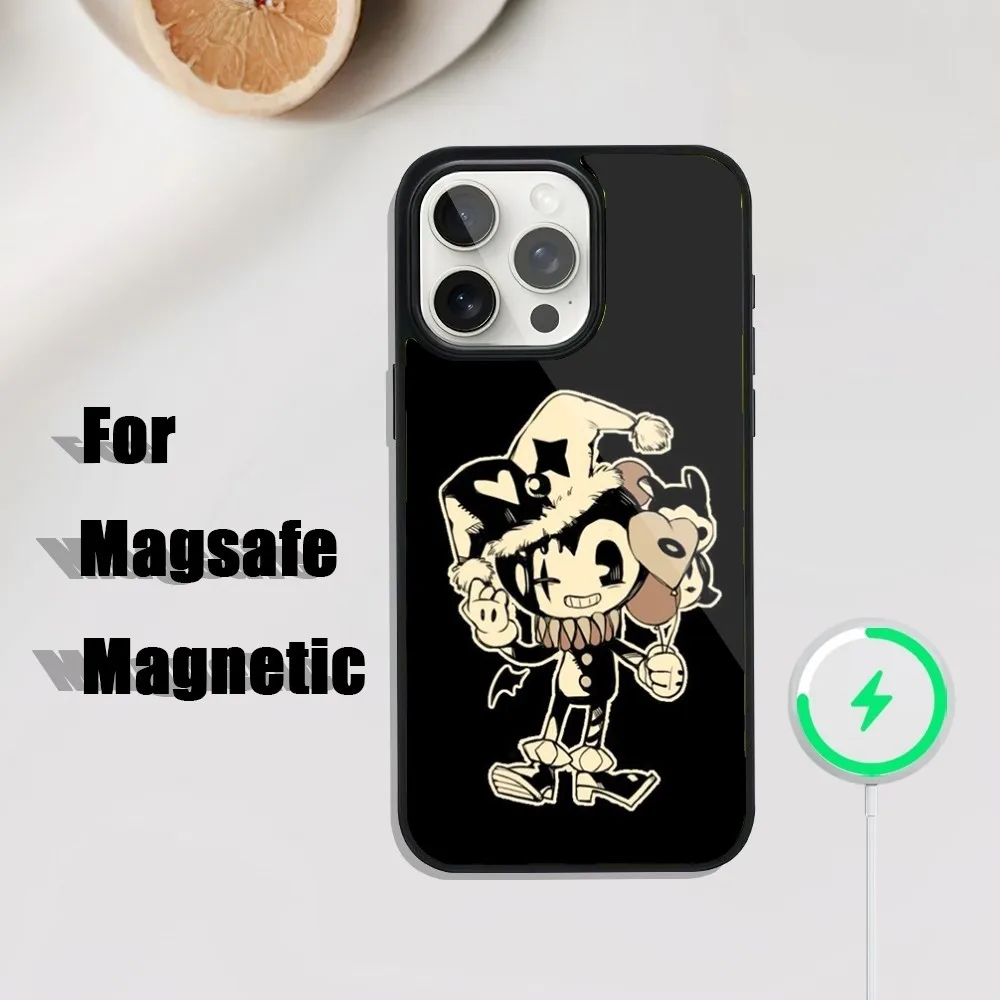 Game B-Bendy Fanart Phone Case For iPhone 16,15,14,13,12,11,Plus,Pro,Max Mini Magsafe Magnetic Wireless Charging