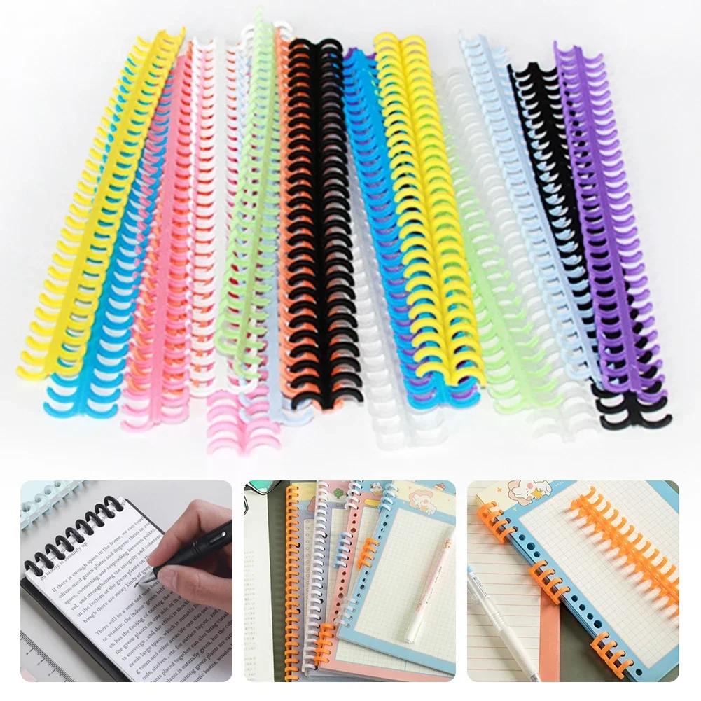 A4 A5 B5 Detachable Buckle Loose-leaf Binding Strip 30-hole Round Hole Coil Opening And Closing Ring 10pcs DIY Plastic Binder