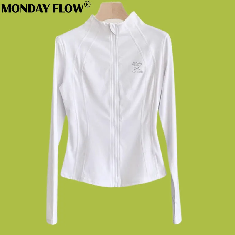 Monday Flow hoodie wanita, jaket olahraga luar ruangan Golf musim semi/gugur produk baru, mantel hoodie nyaman, atasan serbaguna bersirkulasi