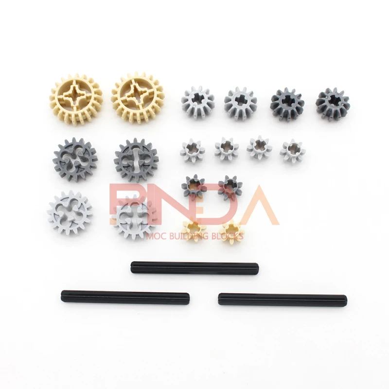 MOC Accessory Bulk Multiple Sizes Gear Cross Building Blocks BricksAccessories Combination Mechanical with High-Tech Cross Alxe