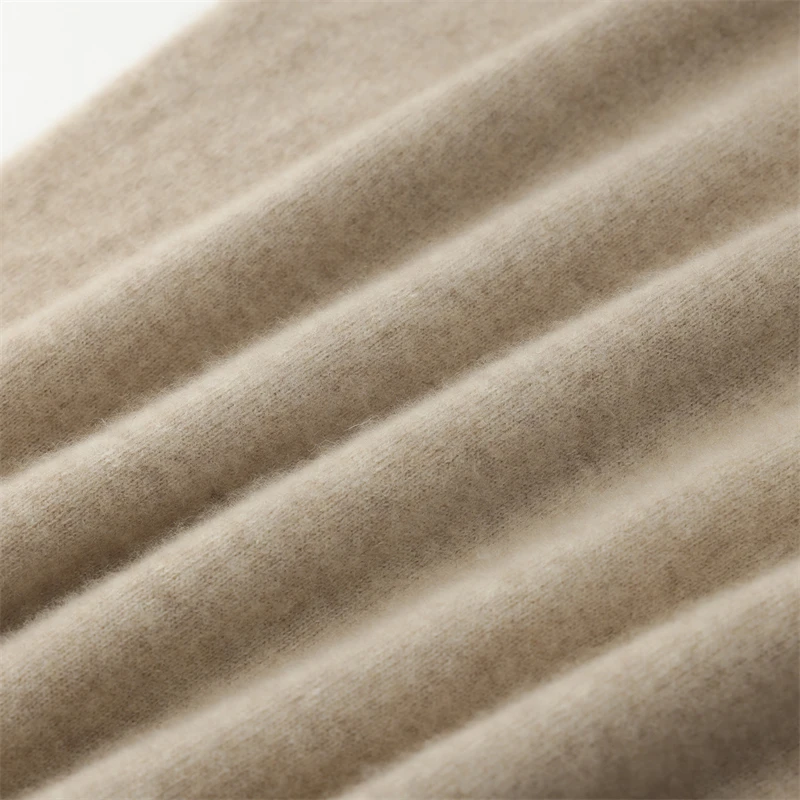 100% Pure Cashmere Sweater Men's Lapel Collar Pullover Sweater Autumn Winter New Knitted Base Sweater Versatile Basic Clothing