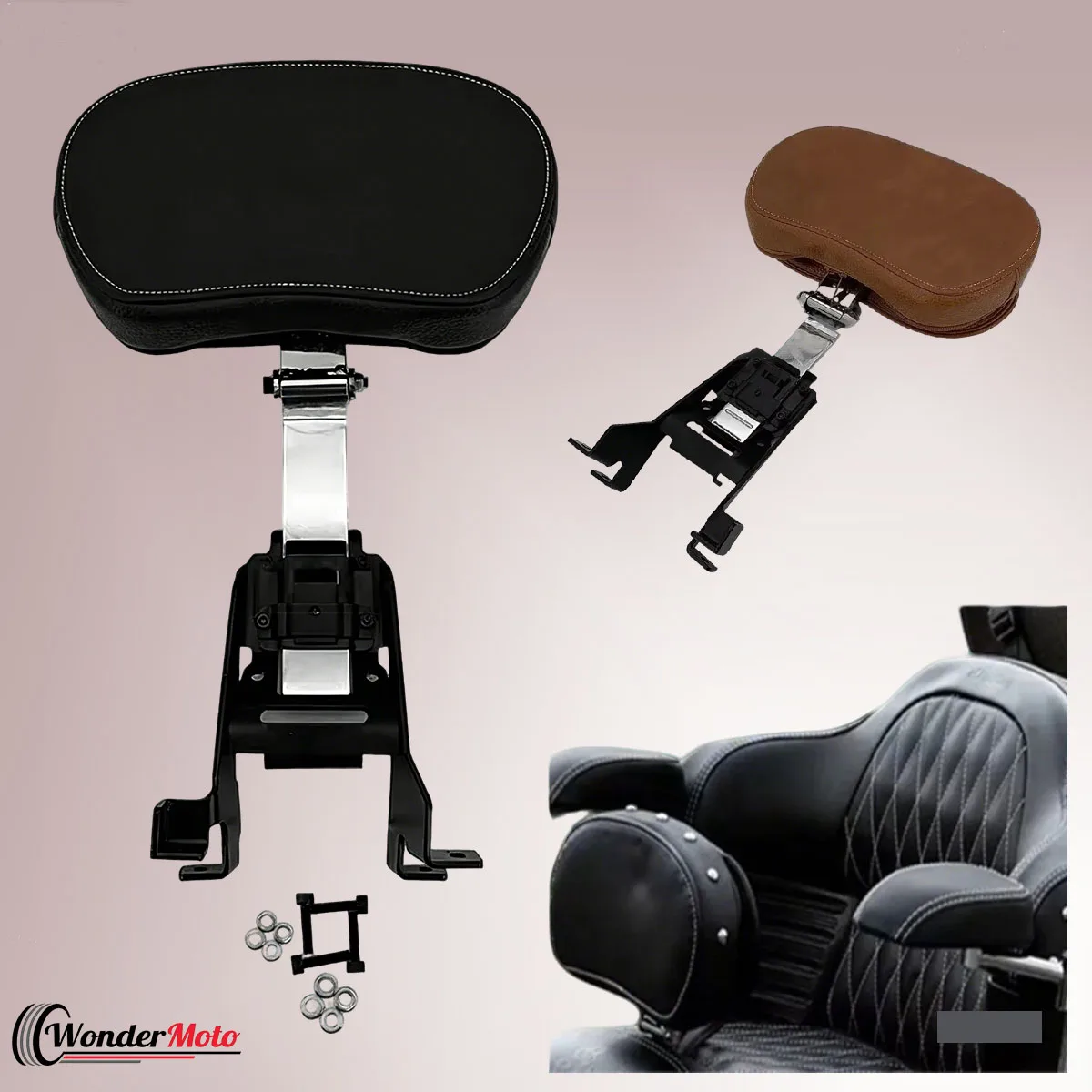 Encosto de motorista de couro almofada piloto sissy bar para chefe indiano clássico chefe roadmaster vintage cavalo escuro 2014-2020