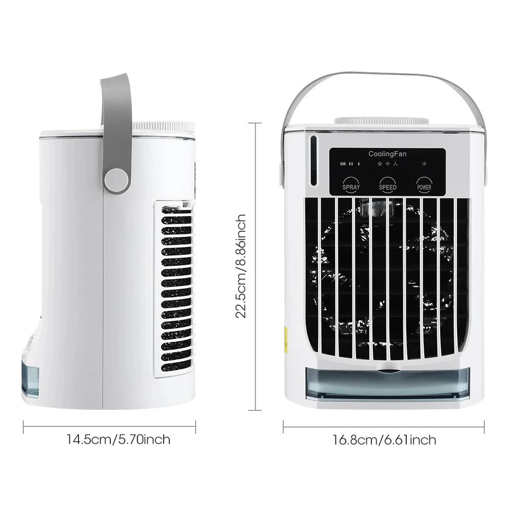 3 In 1 Fan Air Conditioner Humidifier Household Small Air Cooler Portable Water Cooling Fan Spray Adjustment Fan For Office Home