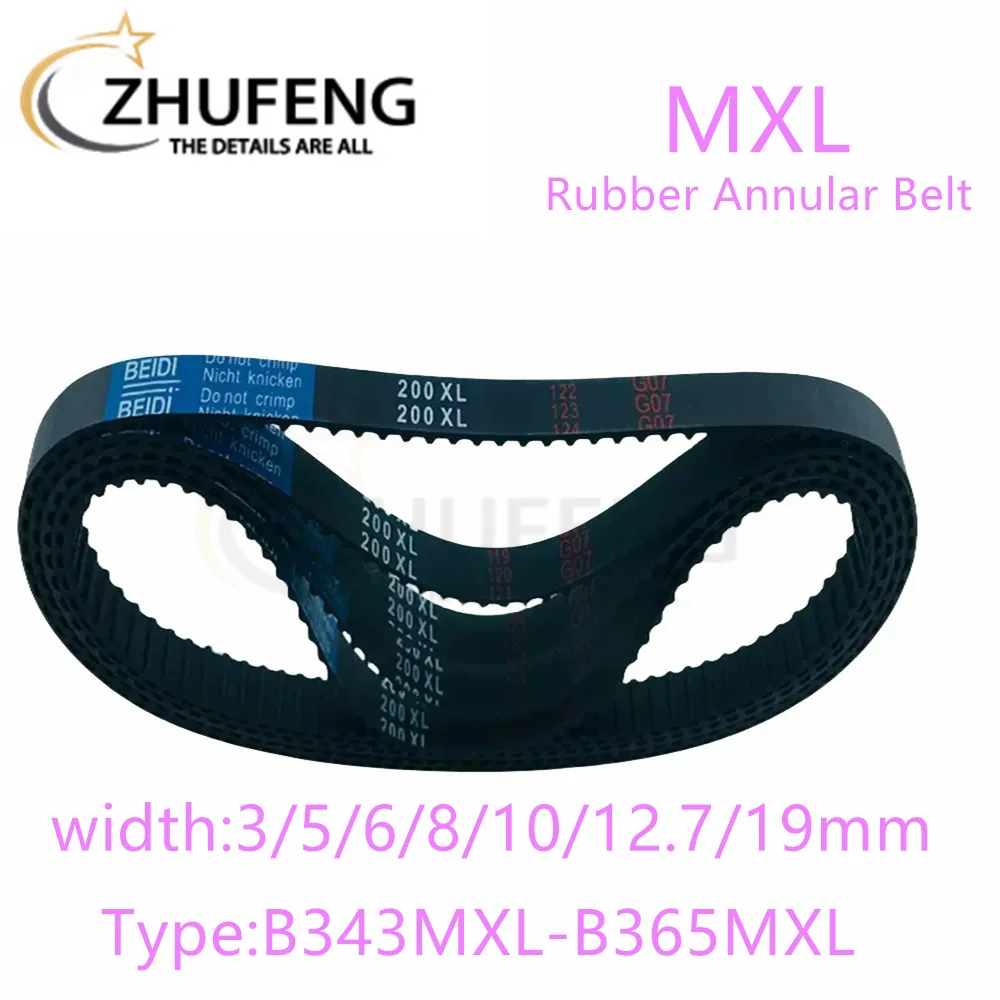 MXL High torqueTiming BeltBelt B343B344B347B350B351B353B356B358B360B362B363B365 Width 3/5/6/8mmto19mm For 3D Printer Drive Belt