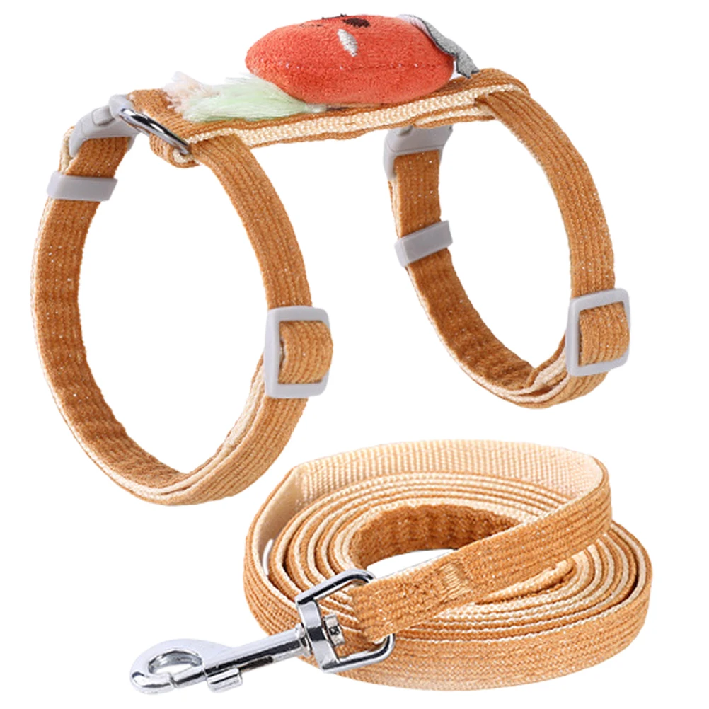 

1Set Pet Harness and Leash Kit Small Adjustable Breathable Cute Cat Harness Kit for Walking Outdoor Small Pets Traction Rope