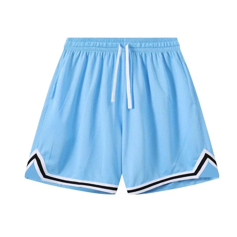 2026 Amerikanische Sportshorts Einfaches Doppelstreifen-Design Schnell Trocknend Atmungsaktiv Herren Basketball-Shorts – Detail 3
