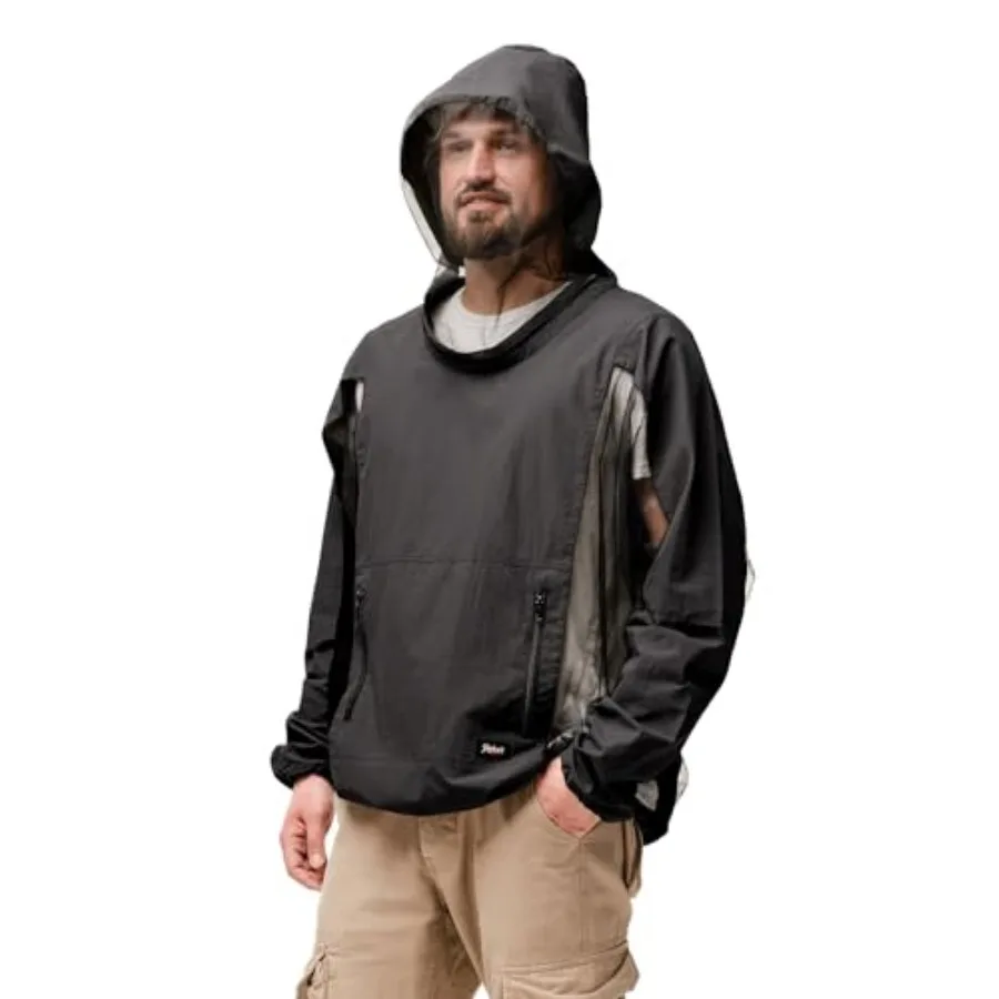 

Mosquito Jacket, Durable Bug-Proof Jacket with Adjustable Hood and Pocket, Summer Mosquito Suit Outdoor Proof Clothing