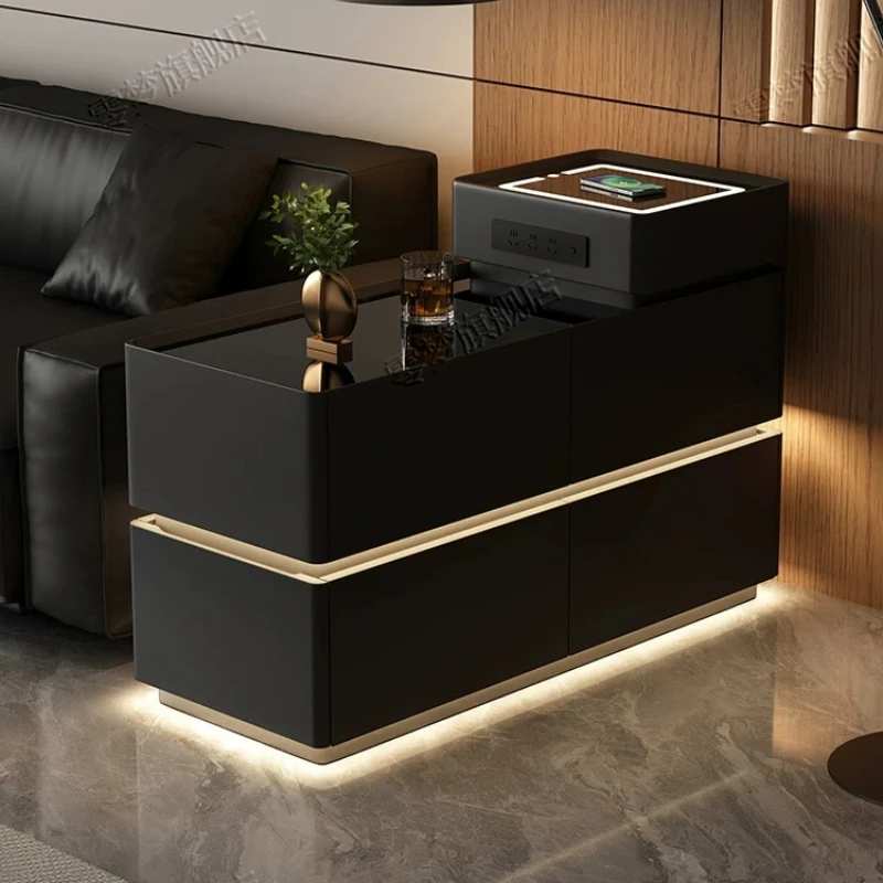 Cabinets Black Bedside Tables Slim Chest French Hidden Night Stand Mesa Lateral Storage Mesa De Cabeceira Furniture Room