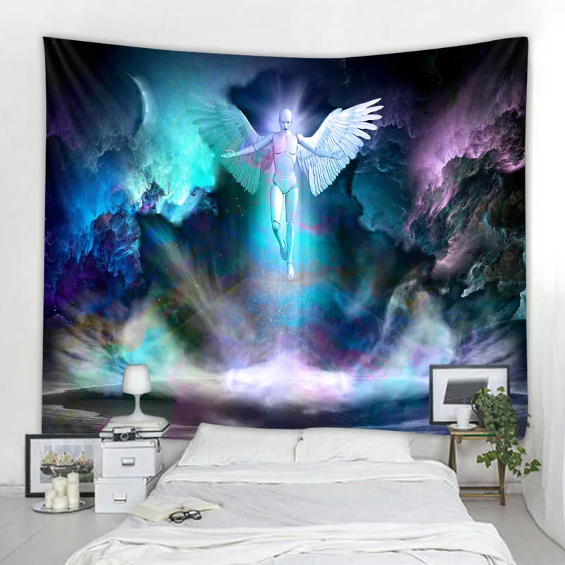 Boho Hippie Yoga Mat Beach  Psychedelic Phoenix Tapestry Wall Hanging Home Decor   