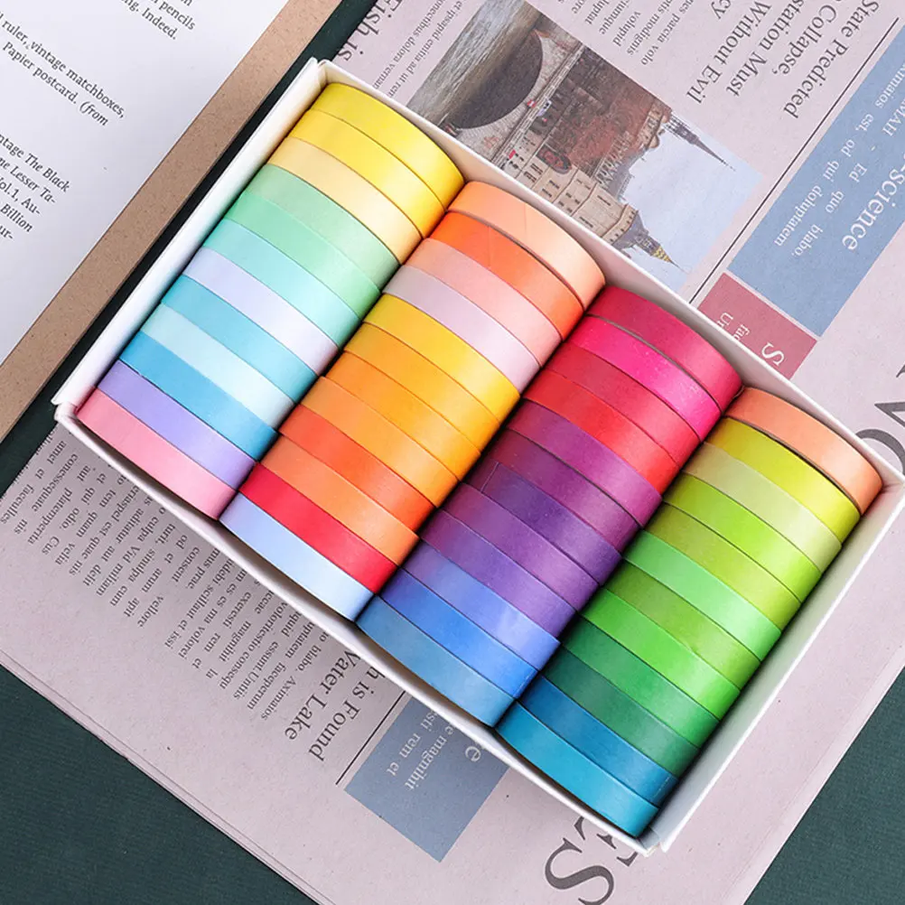 

48 Rolls Washi Tapes Set Diary Decals Hand Account Accessories for Gift Wrapping Holiday Decorations Scrapbooking Supplies