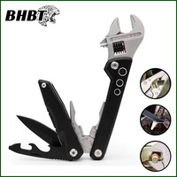 BHBT Adjustable Multi functional Wrench Outdoor Cycling Camping Multi purpose Tool Portable Folding Knife Pliers Screwdriver