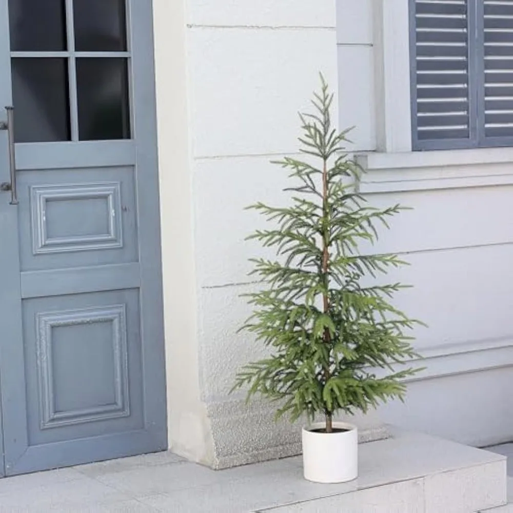 Christmas Pine Tree Artificial Christmas Tree Potted Plants for Home Living Room Corner Front Porch Xmas Indoor Outdoor Decor