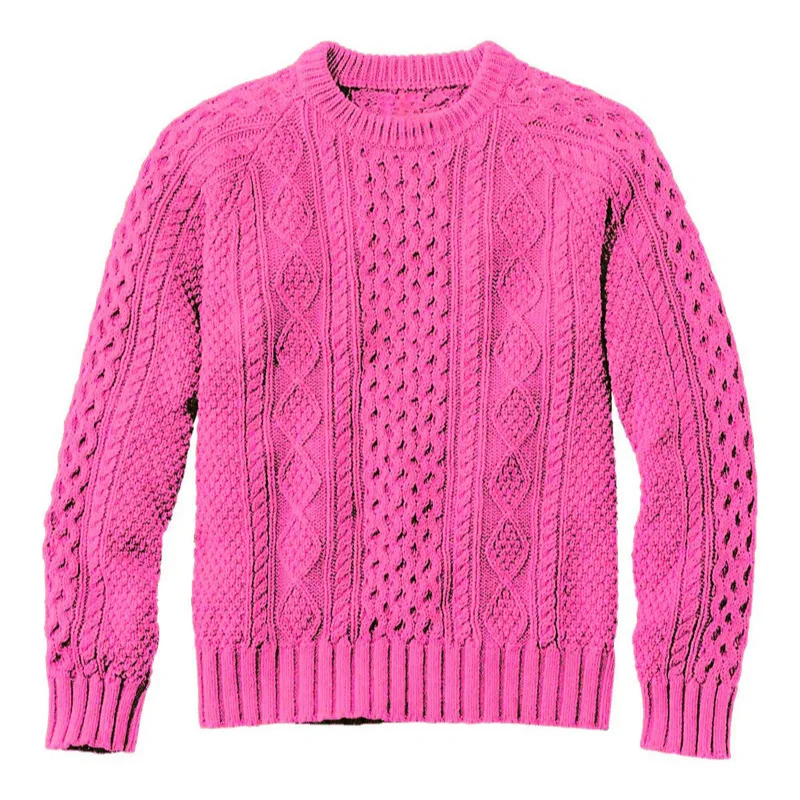 

Вязаные пуловеры, мужские свитера, свитера с длинными рукавами, джемперы с круглым вырезом, свободный крой, слегка эластичная осень, однотонные, 2025 г., базовые, повседневные