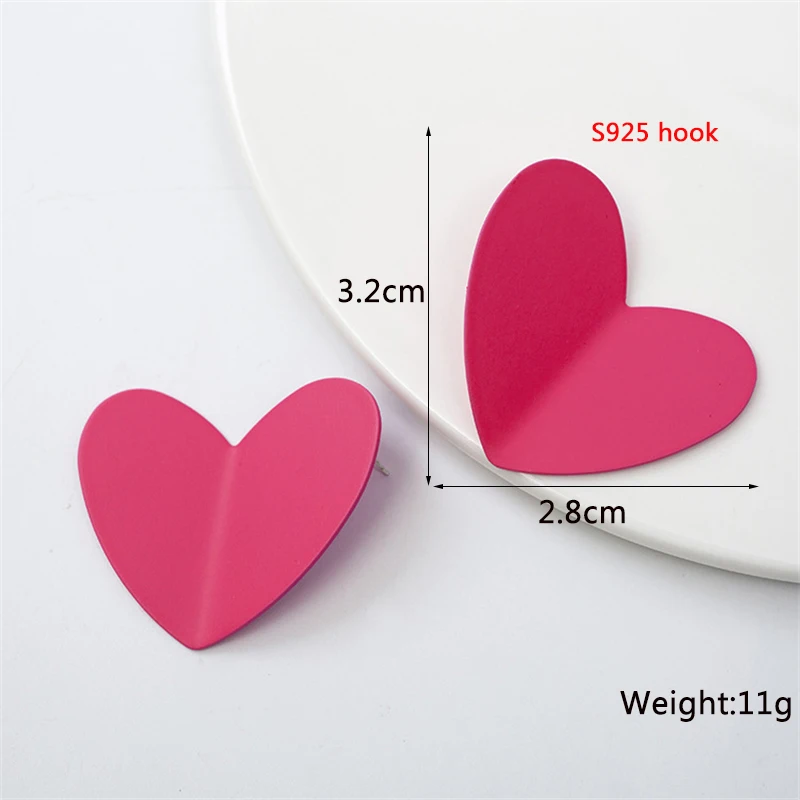 Heart Dangle Earrings for Women Colorful Enamel Crystal Love Heart Sweet Korean Fashion Female Drop Earrings aretes de mujer