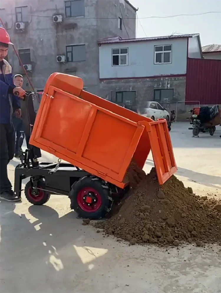 48V Power Wheelbarrow Small Electric Hand Pushed Engineering Dump Truck 1000 KG
