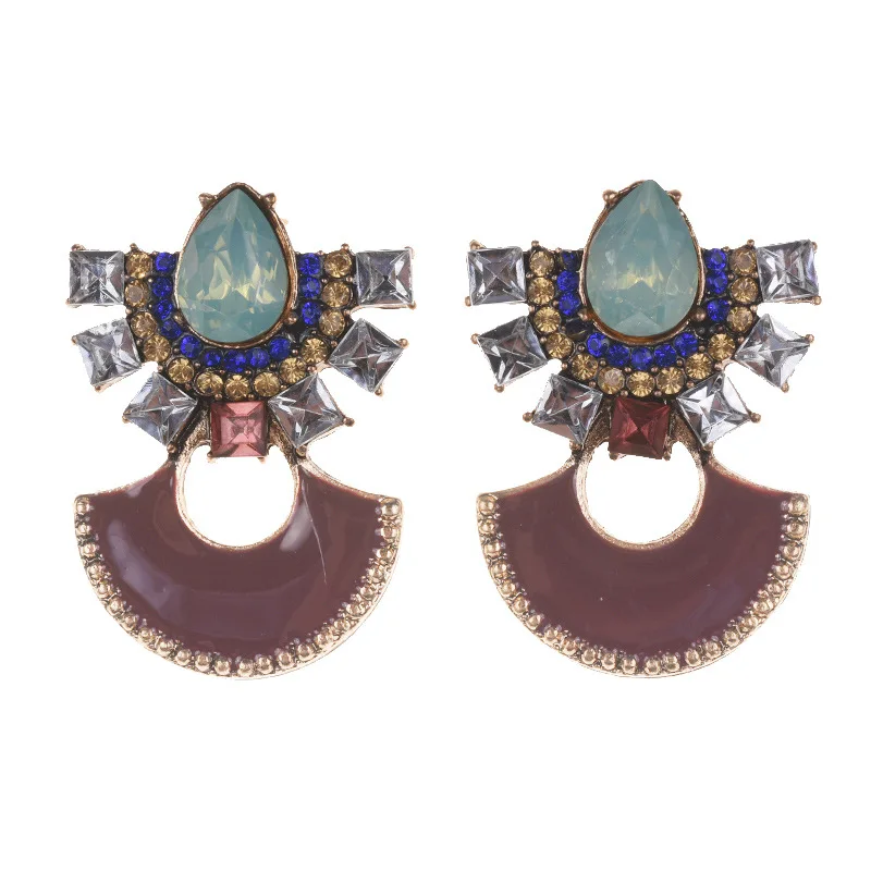Hot-selling earrings, fashionable big-name alloy diamond earrings, cross-border accessories manufacturers