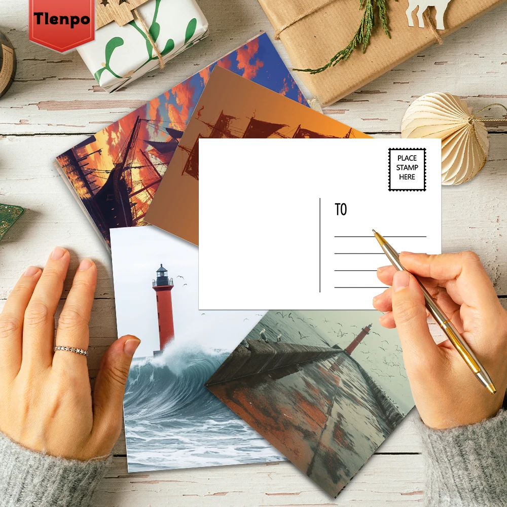 32개, 고화질 바다 풍경 엽서, 인사말 카드, DIY 엽서, 장식품, 수집품 및 선물용