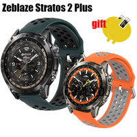 Band For Zeblaze Stratos 2 Plus Smart watch Strap Silicone Breathable Sports Bracelet Screen protector film For Women men