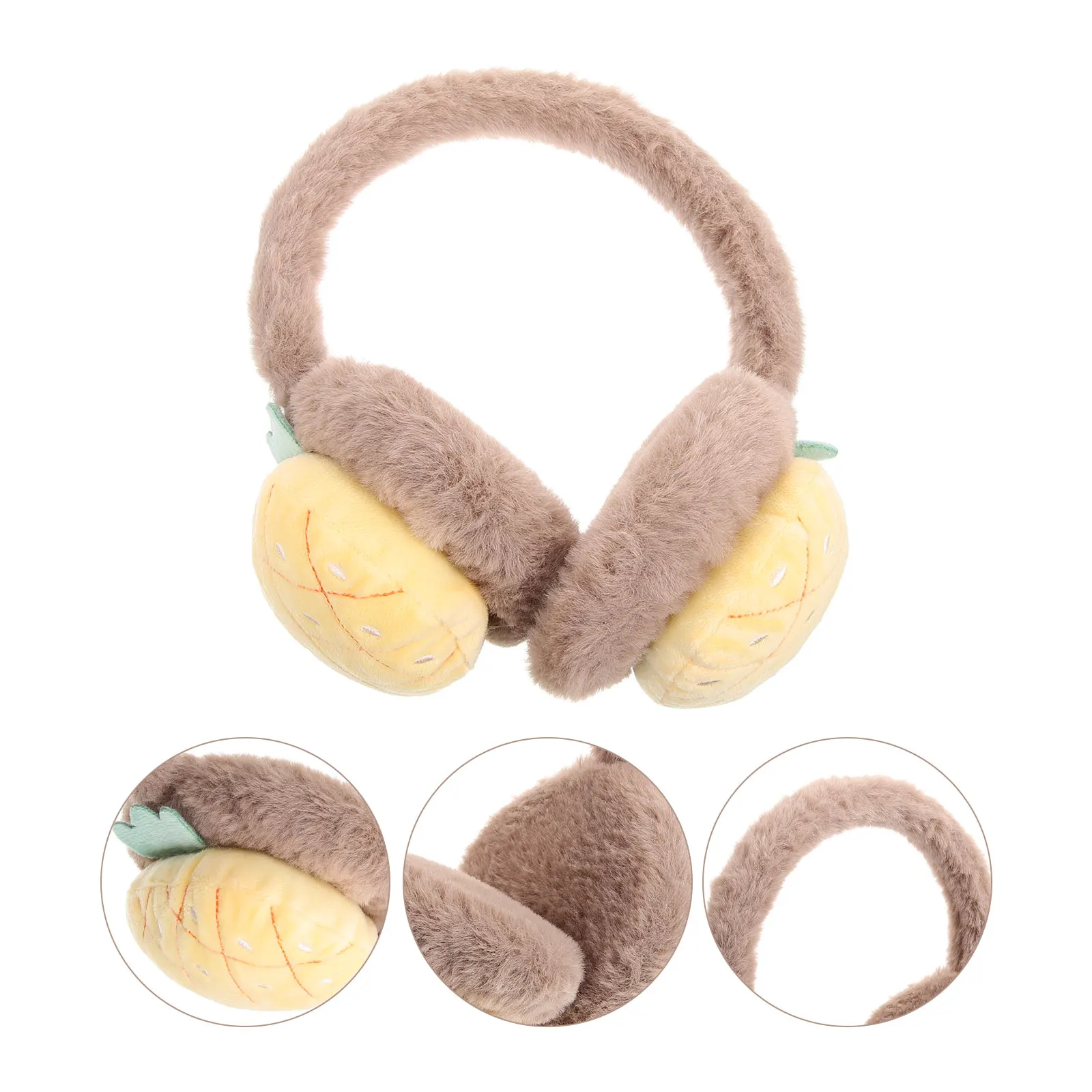 

Earmuffs Winter Women Cartoon Strawberry Yellow Adult Miss Warm Headband Lightweight Outdoor Travel Ear Protection Durable