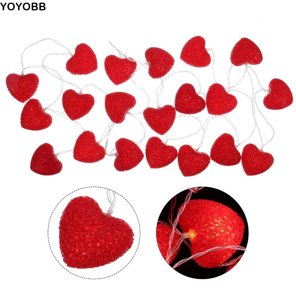 

USB Port Heart Curtain Fairy Light Love Beautiful Valentine Day LED String Lights Red Pink Creative LED Atmosphere Light