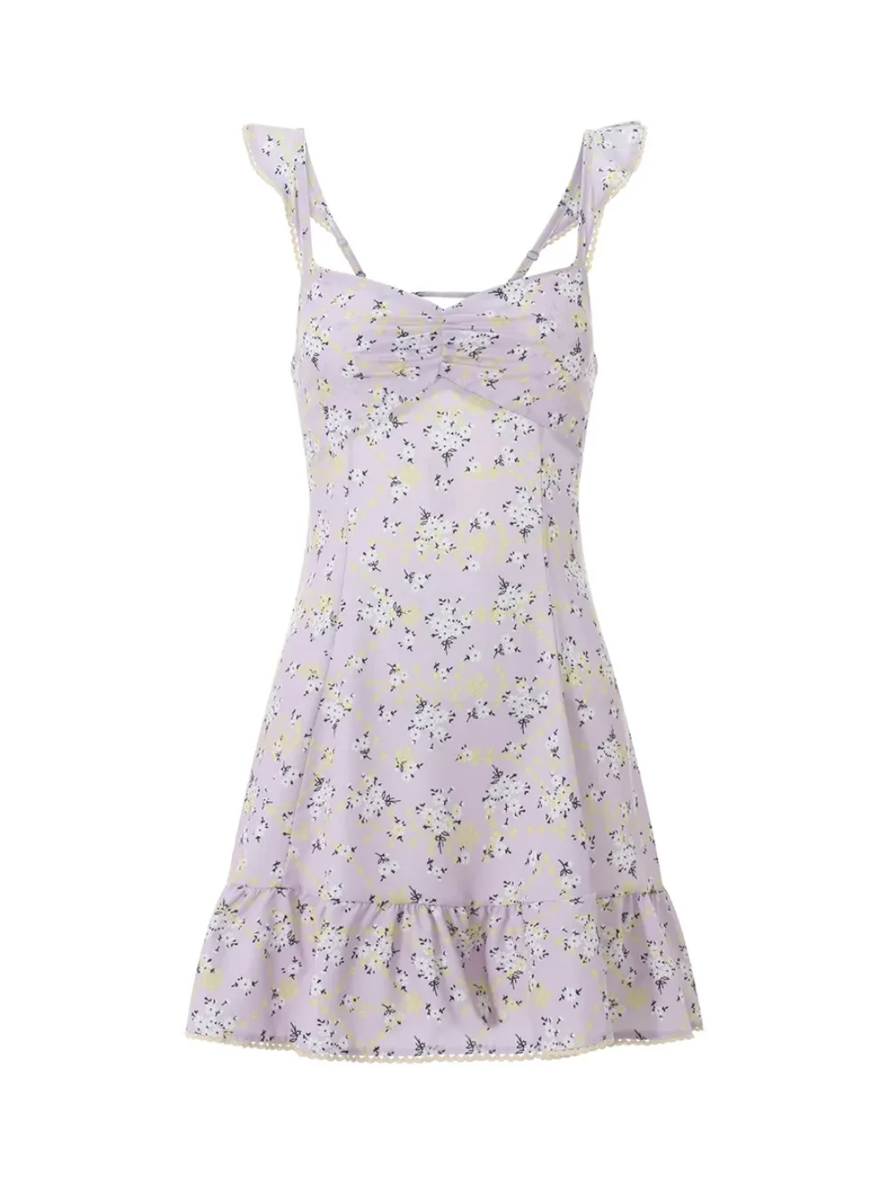 Fairy Cottage mini-jurk voor dames laag uitgesneden mouwloze uitsparing A-lijn korte jurk jaren 90 esthetische retro streetwear