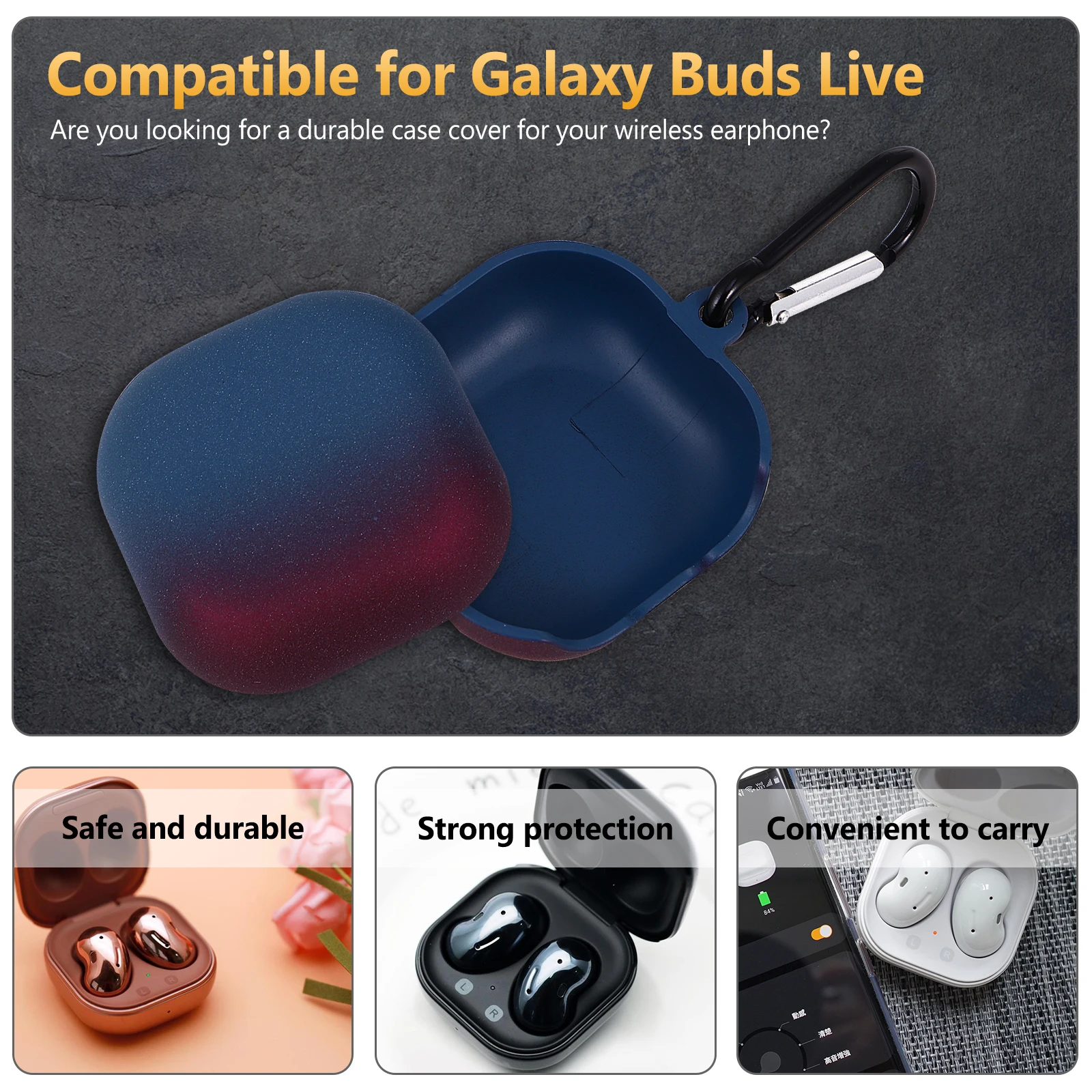 

Wireless Earphone Case Lightweight Anti lost Ear Container Protective Plastic Sleeve Travel Sturdy Portable