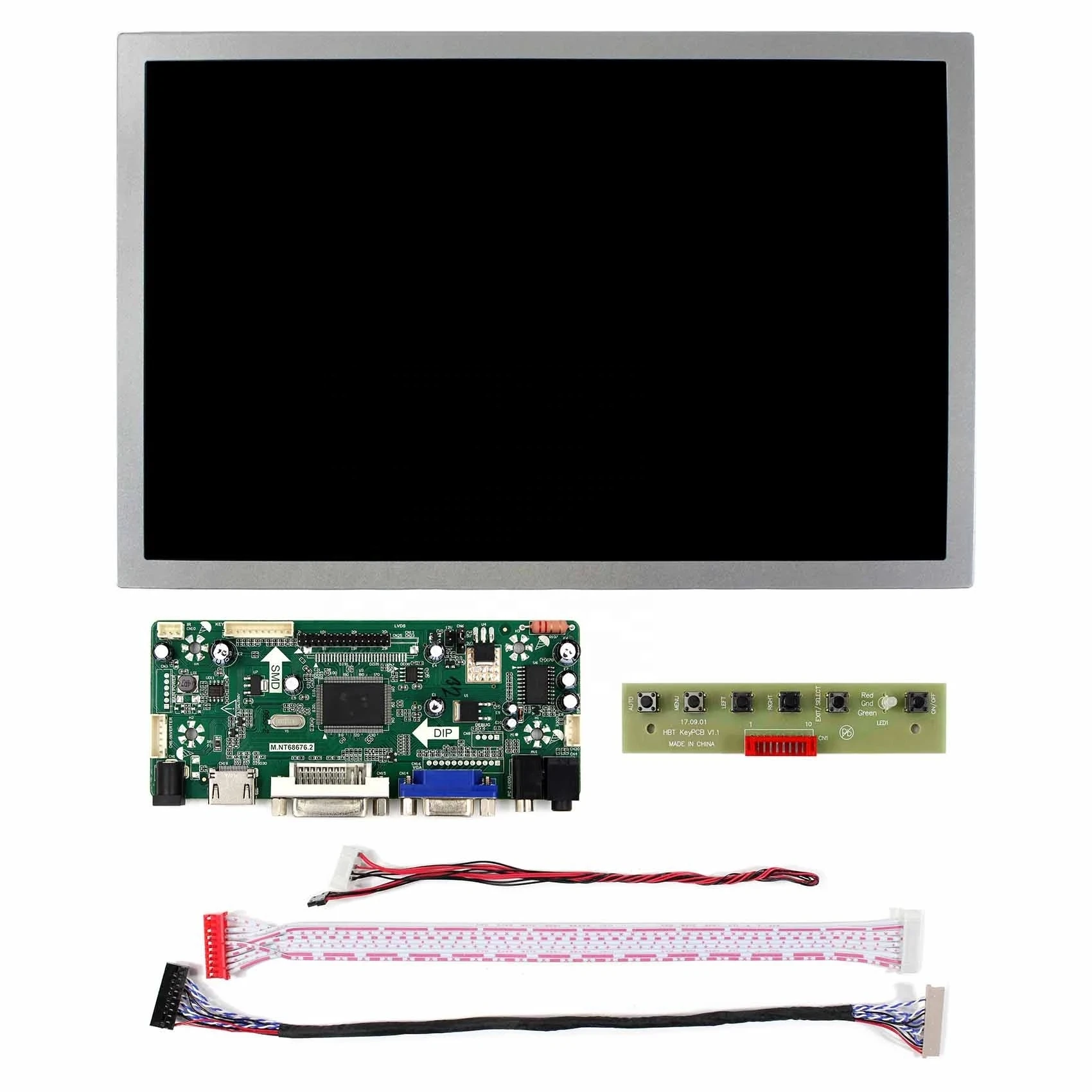 High Brightness 12.1 Inch 1280*800 Lcd Display For Industrial Equipment DVI VGA Driver Board AA121TD02 100K Hours Life Time