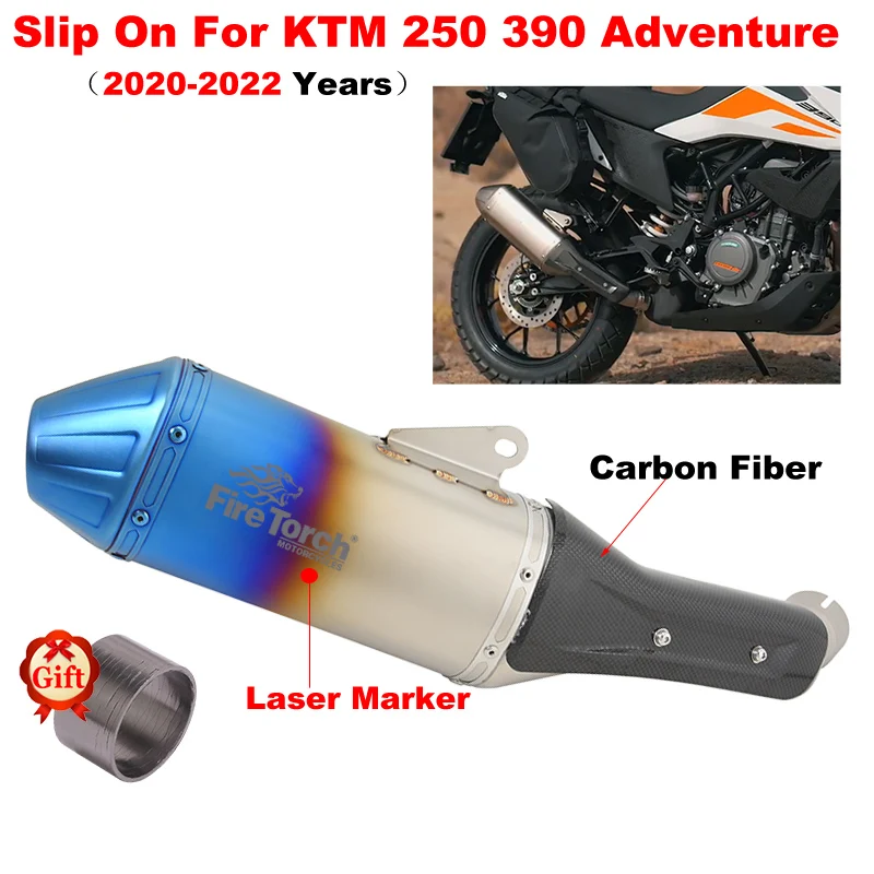 

For KTM ADV 390 Adventure 390adv Duke250 Duke390 RC390 2020 2021 2022 Full Motorcycle Exhaust Muffler Escape Moto Mid Link Pipe