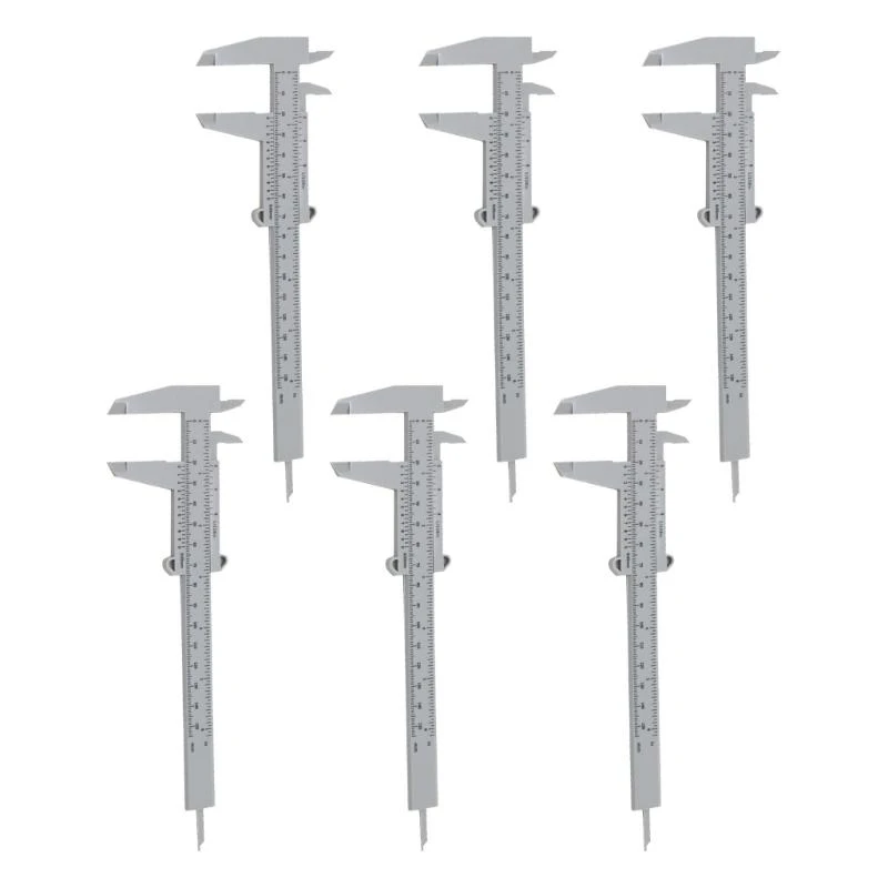 DXAB 6 Pcs 150mm Vernier Caliper Plastic Vernier Caliper with Double Scale Measuring Tool for Carpentry Jewelry Measuring