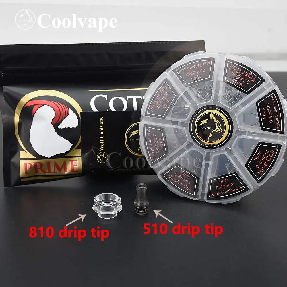 510 الشكل MTL بالتنقيط تلميح موجة بالتنقيط تلميح NI80 قبل بنيت لفائف كيت qp كونغ 28 مللي متر rda 810 بالتنقيط تلميح القطن ل rda rta rdta اكسسوارات